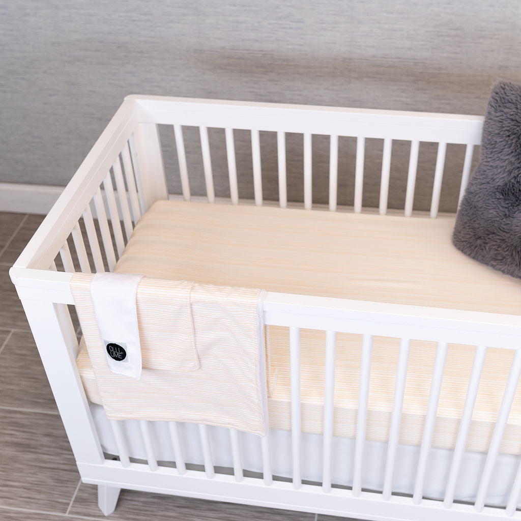 Tangerine Tiger - Deluxe Nursery Bedding Set - Ivory with Tangerine Lines - Olli+Lime